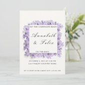 Einladung zur lila Blumenhochzeit (Stehend Vorderseite)