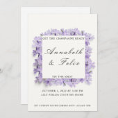 Einladung zur lila Blumenhochzeit (Vorne/Hinten)