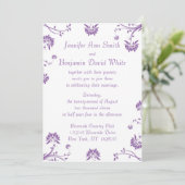 Einladung zur lila Blumenhochzeit (Stehend Vorderseite)