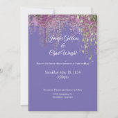 Einladung zur lila Blumenhochzeit (Vorderseite)