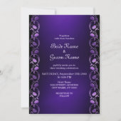 Einladung zur lila Blumenhochzeit (Vorderseite)