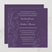 Einladung zur Lila Blumenhochzeit (Vorne/Hinten)