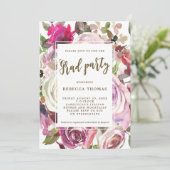 Einladung zur lila Blumenkohl-Graduiertenparty (Stehend Vorderseite)