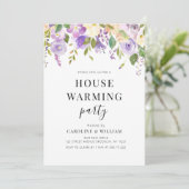 Einladung zur lila Blumenwärmung (Stehend Vorderseite)