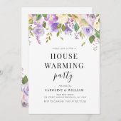 Einladung zur lila Blumenwärmung (Vorne/Hinten)