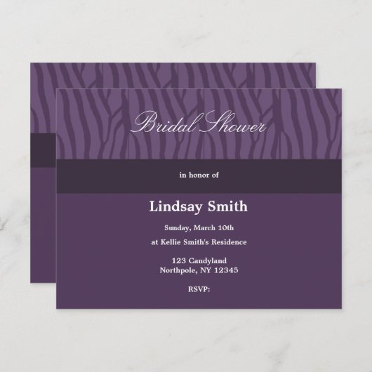 Einladung zur Lila Brautdusche (Vorne/Hinten)