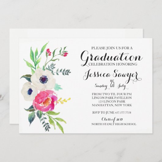 Einladung zur lila Florentiner Graduierung (Vorne/Hinten)