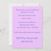 Einladung zur lila Frühlingszeit Dackel (Rückseite)