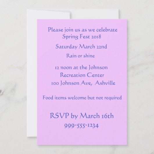 Einladung zur lila Frühlingszeit Dackel (Rückseite)