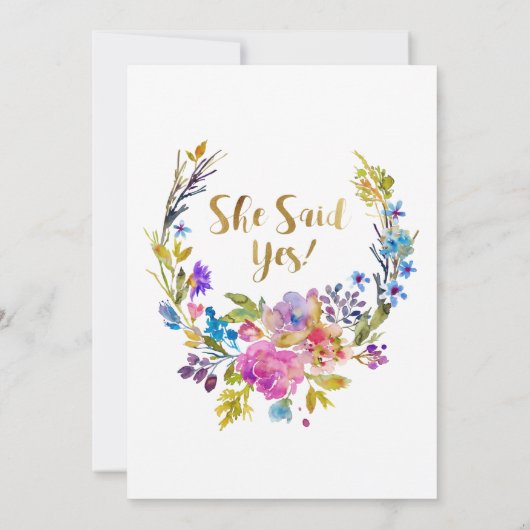 Einladung zur lila Garden Gold-Engagement-Party (Rückseite)