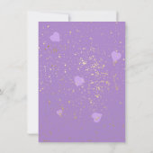 Einladung zur lila Geburtstagsfeier (Rückseite)