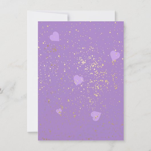 Einladung zur lila Geburtstagsfeier (Rückseite)