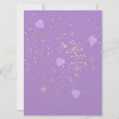Einladung zur lila Geburtstagsfeier (Rückseite)