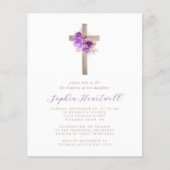 Einladung zur Lila GoldflorCross-Taufe (Vorderseite)