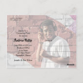 Einladung zur Lila Graduiertenparty mit mehreren F Postkarte (Rückseite)