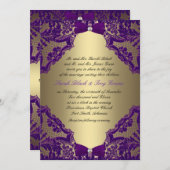 Einladung zur Lila Hochzeit und Goldhochzeit (Vorne/Hinten)