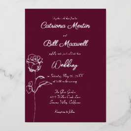 Einladung zur Lila Hochzeitsfeier mit klassischer