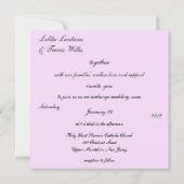 Einladung zur lila Leopardenhochzeit (Rückseite)