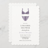 Einladung zur lila Lingerie-Dusche (Vorne/Hinten)