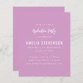 Einladung zur Lila Minimal-Graduation (Vorne/Hinten)