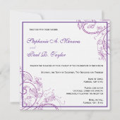 Einladung zur Lila Monogramm-Hochzeit (Vorderseite)