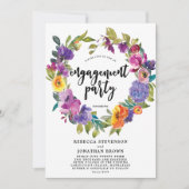 Einladung zur lila-orangefarbenen Blumenfeier (Vorderseite)