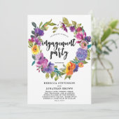 Einladung zur lila-orangefarbenen Blumenfeier (Stehend Vorderseite)