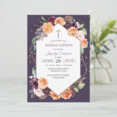 Einladung zur lila Pfirsichblütendefiziation (Stehend Vorderseite)