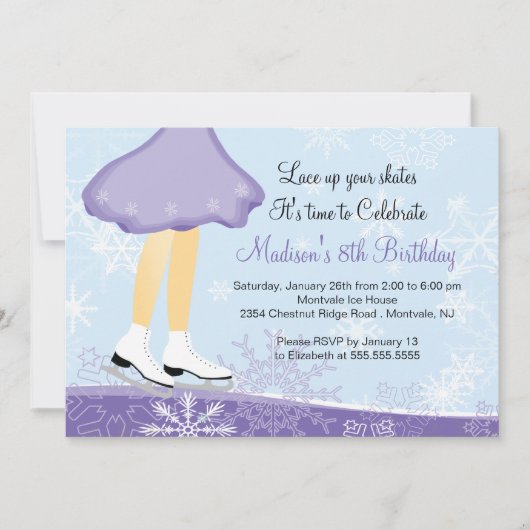 Einladung zur Lila Skaten-Geburtstagspartei (Vorderseite)