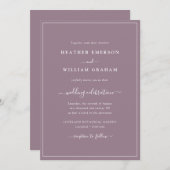 Einladung zur lila Skripthochzeit (Vorne/Hinten)