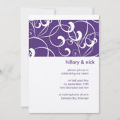 Einladung zur lila Swirt-Hochzeit (Vorderseite)