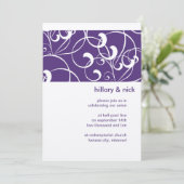 Einladung zur lila Swirt-Hochzeit (Stehend Vorderseite)