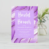 Einladung zur lila Tinte Bridal Brunch (Stehend Vorderseite)