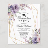 Einladung zur Lila- und Blush-Graduation (Vorderseite)