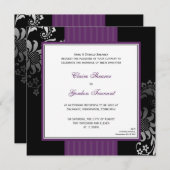 Einladung zur Lila und Schwarzen Hochzeit - Lila (Vorne/Hinten)