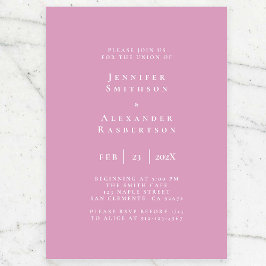 Einladung zur lila und weißen Hochzeit