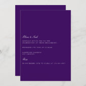 Einladung zur Lila Verlobung mit elegantem Skript (Vorne/Hinten)
