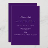 Einladung zur Lila Verlobung mit elegantem Skript (Vorne/Hinten)