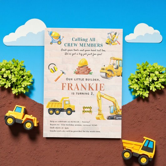 Einladung zur Little Builder Construction Party