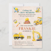 Einladung zur Little Builder Construction Party (Vorderseite)