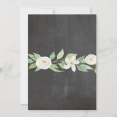 Einladung zur Live Party Chalk White Blume Dusche (Rückseite)