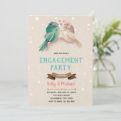 Einladung zur Love-Vogel-Verlobung (Stehend Vorderseite)