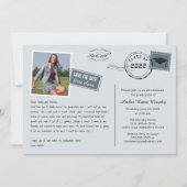 Einladung zur lustigen postkartenartigen Graduatio (Vorderseite)