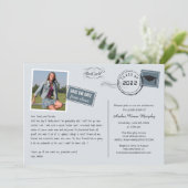 Einladung zur lustigen postkartenartigen Graduatio (Stehend Vorderseite)