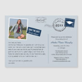 Einladung zur lustigen postkartenartigen Graduatio (Vorderseite)