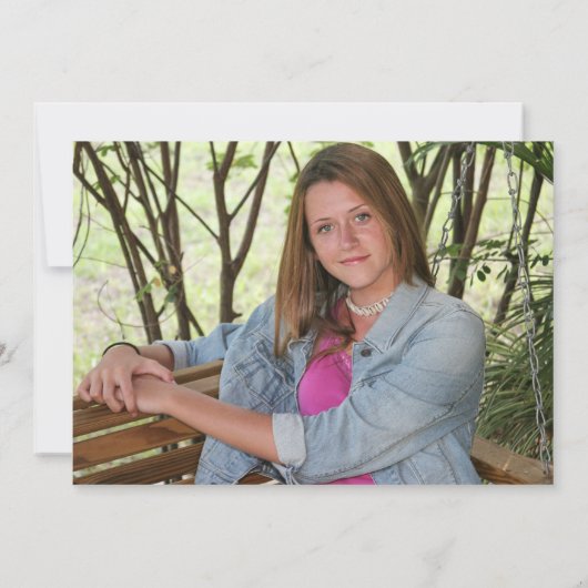 Einladung zur lustigen postkartenartigen Graduatio (Rückseite)