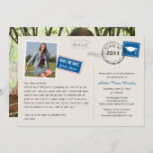 Einladung zur lustigen postkartenartigen Graduatio (Vorne/Hinten)