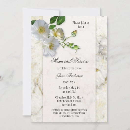 Einladung zur Marble Beerdigung (Vorderseite)