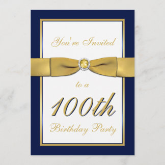 Einladung zur Marine, Gold und White zum 100. Gebu