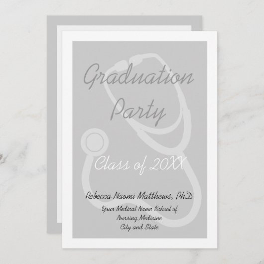 Einladung zur Medical School Graduation Party (Vorne/Hinten)